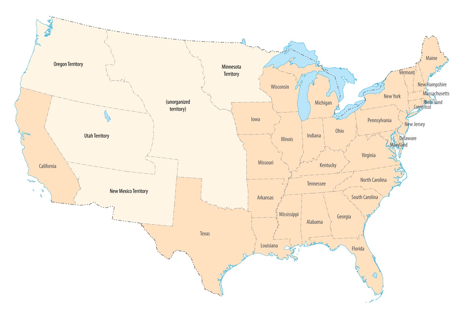 Map Usa 1850 – julstk