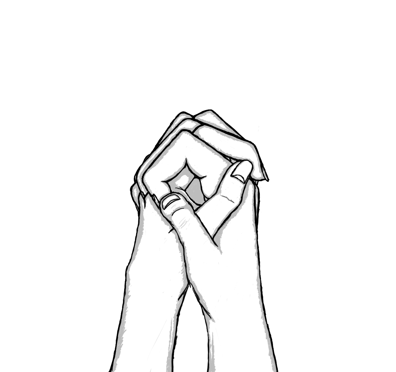 Line Drawing Of Hands