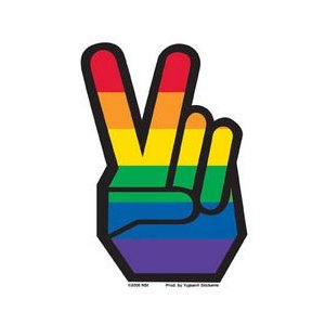 NSI - Rainbow Hand Peace Sign - Sticker / Decal ...