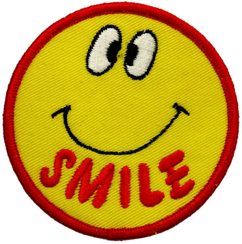 Happy Funny Smile Face Iron On Embroidered Patch 05