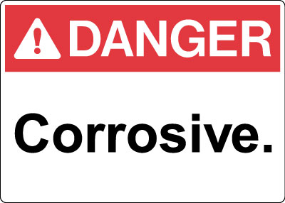 Hazardous Chemicals and Materials Sign - Danger: Corrosive ...