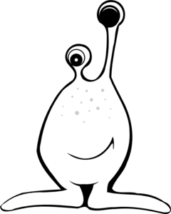 Black And White Alien Clip Art - vector clip art ...