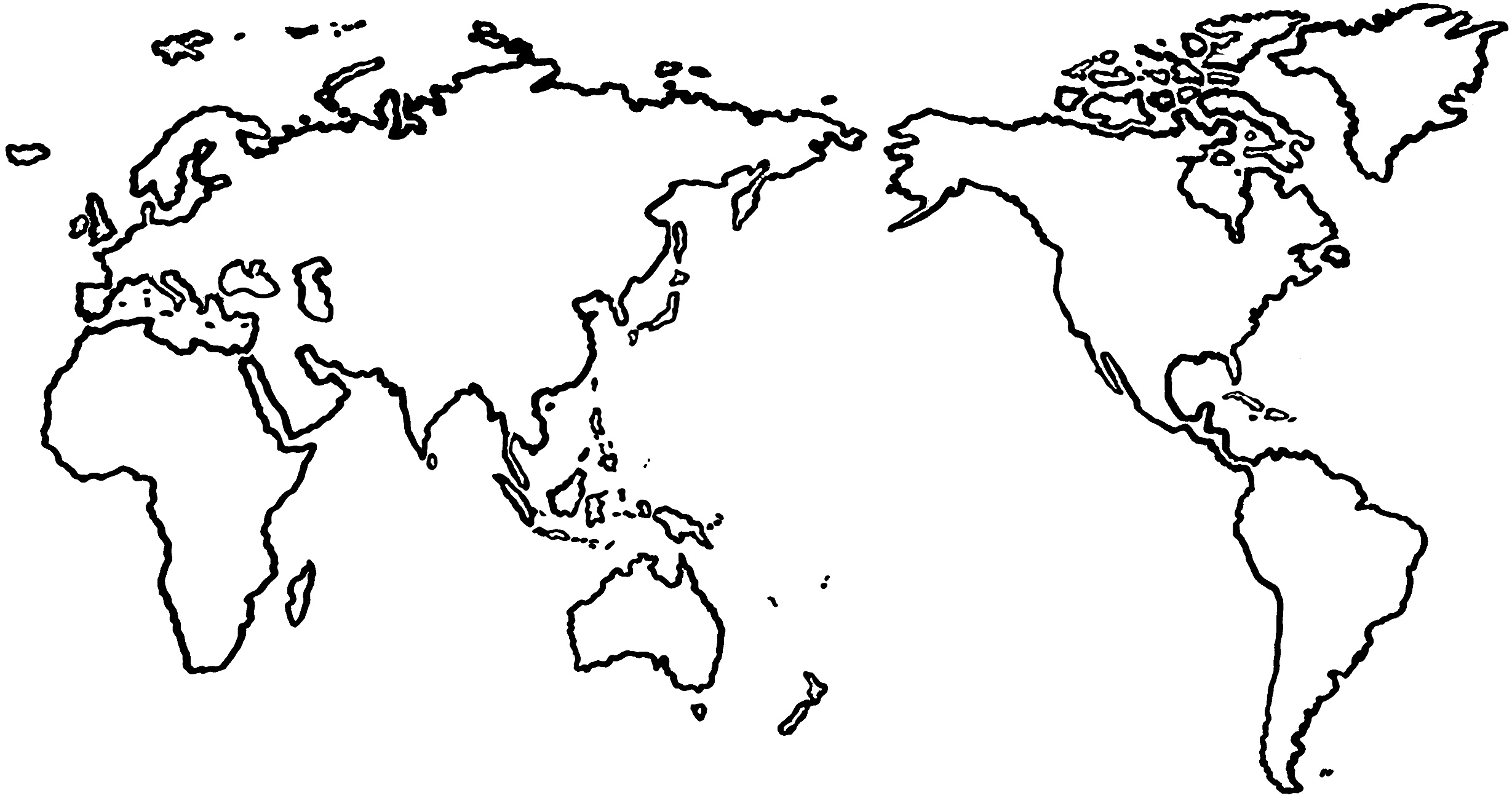 Blank World Map Template For Kids