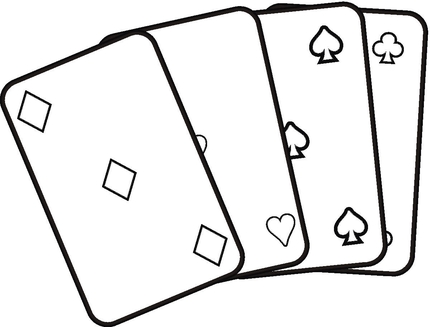 Playing Cards coloring page | SuperColoring.com