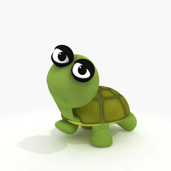 3d cartoon turtle rig model