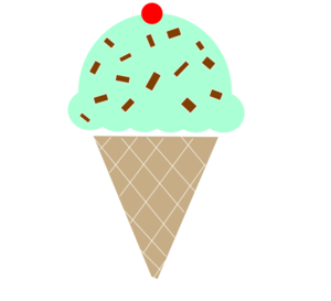 Mint Icecream W/cherry Clip Art - vector clip art ...