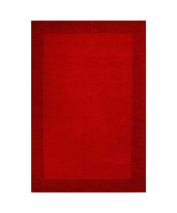 Hand-tufted Red Border Wool Rug (8' x 10'6) | Overstock.com ...