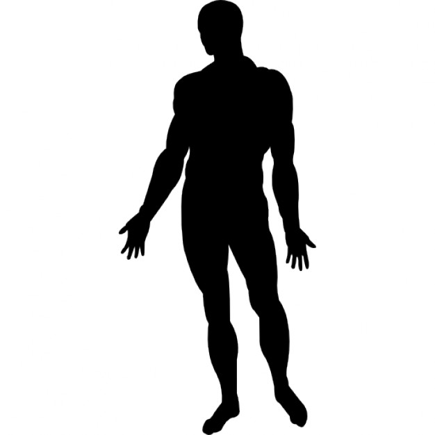 Human body standing black silhouette Icons | Free Download