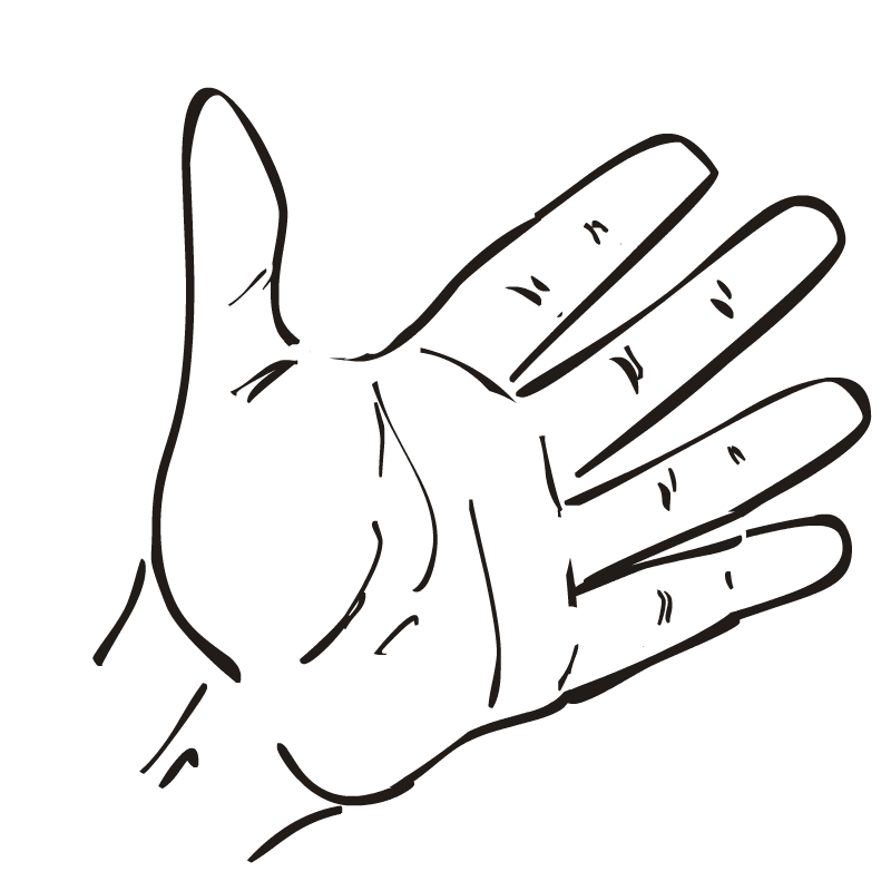 Open Hands Black And White Clipart
