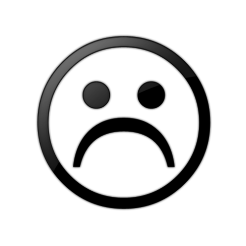 Sad face clipart black and white