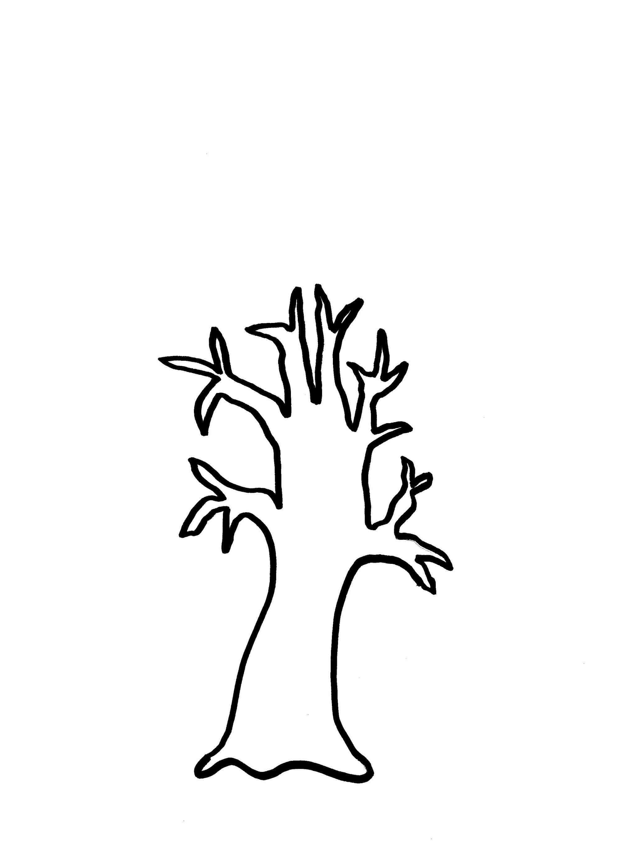 Winter tree black and white clipart