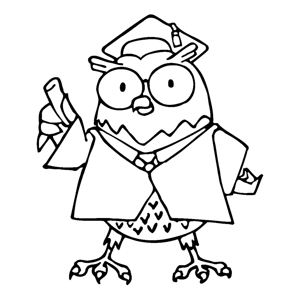 Clip Art Cartoon Professor Owl B&W Clipart - Free to use Clip Art ...
