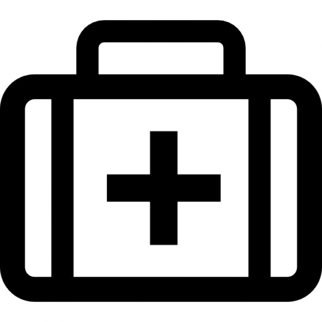 First aid kit bag with cross sign Icons | Free Download