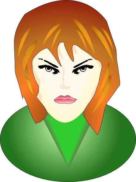 Angry Female Face Clip Art - vector clip art online ...