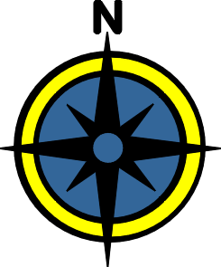 Computer with compass clipart