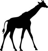 Black And White Giraffe Clipart