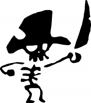 Pirate Skeleton Car or Truck Window Decal Sticker - Rad Dezigns