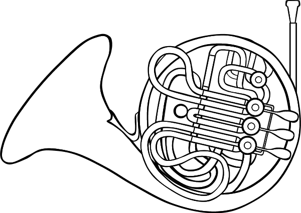 French Horn 1 - vector Clip Art