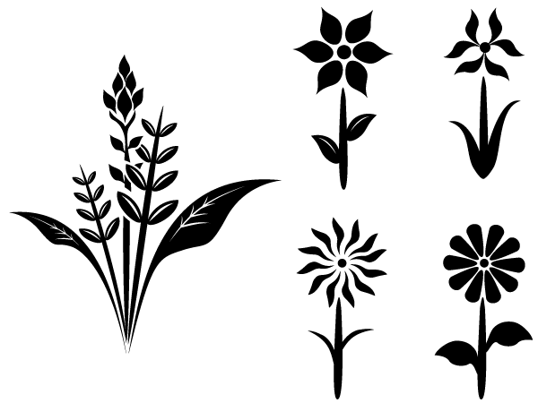 Flower Plant Free Vector Silhouettes | Download Free Vector Art ...