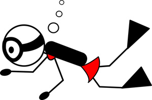 Scuba Diving Clipart Image - Clip Art Illustration Of A Stick Girl ...