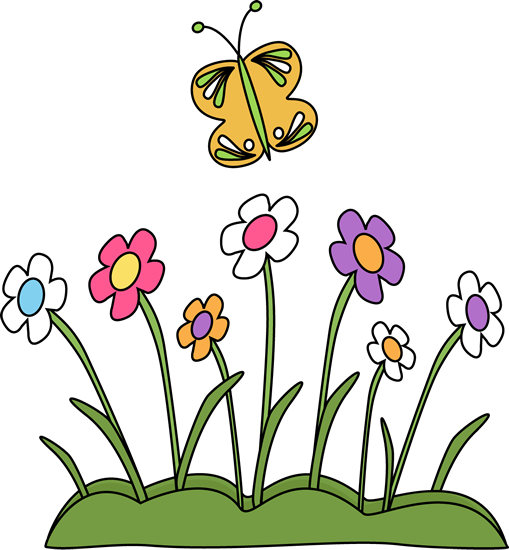Clipart butterfly and flower