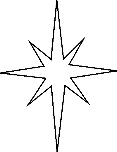 North star clipart black and white