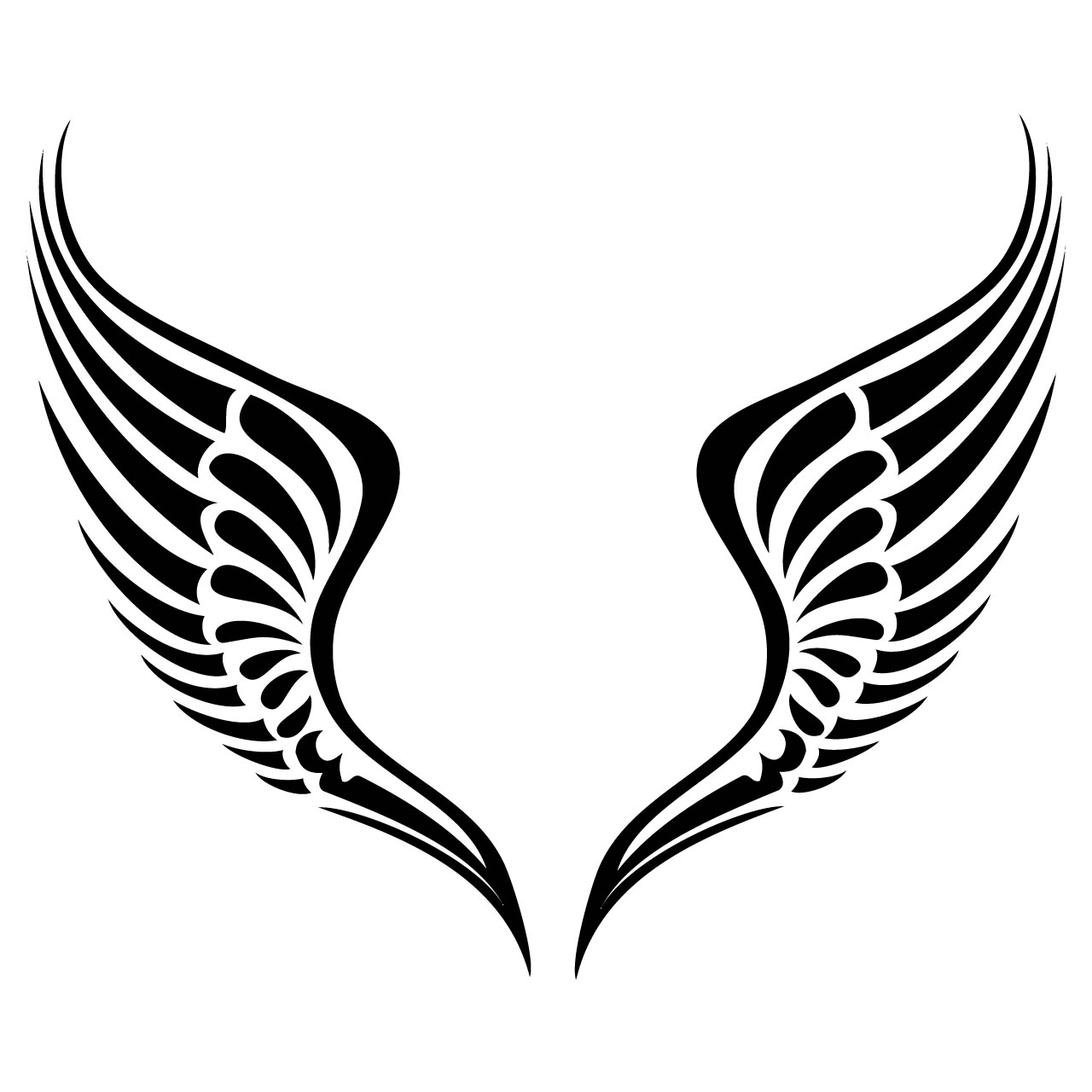 Simple Tribal Wings - ClipArt Best