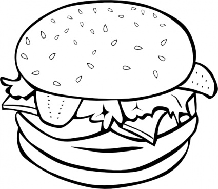 Download Hamburger (b And W) clip art Vector Free