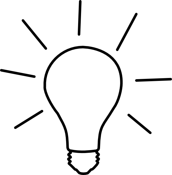 Lightbulb idea light bulb clip art black and white free