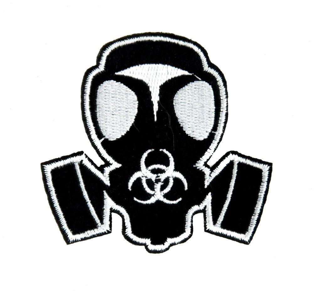 Gas Mask Bio Hazard Sign Patch Iron on Applique Gothic Clothing ...