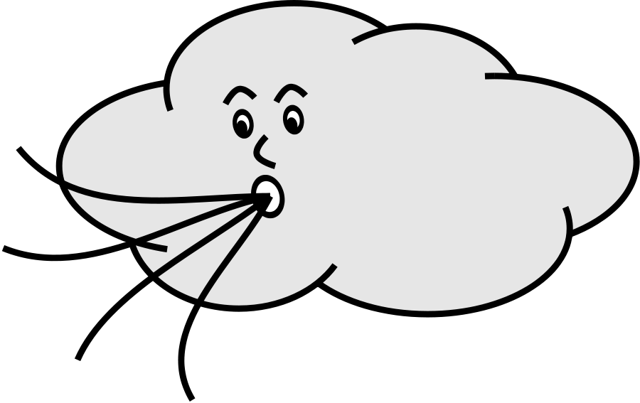 Windy Black And White Clipart