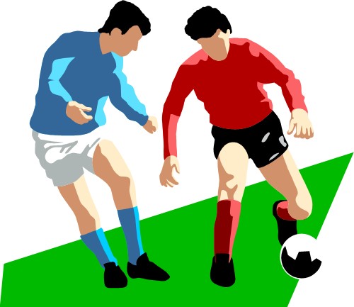 People playing soccer clipart