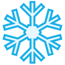 blue snowflake icon cartoon christmas day 4_Transparent Background ...