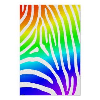 Rainbow Zebra Posters | Zazzle