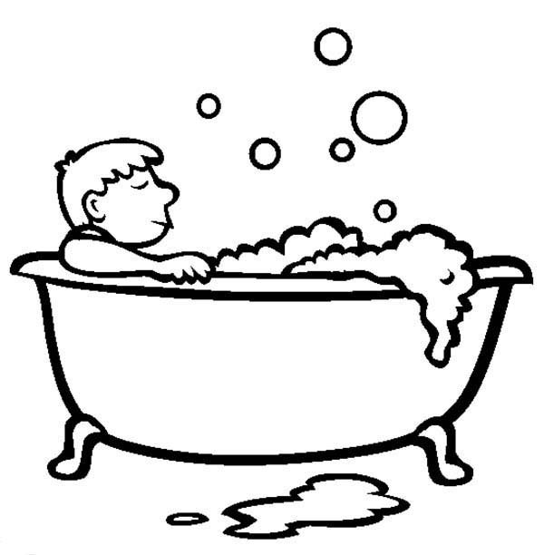Coloring Pages Of Taking A Bath | Coloring Pages