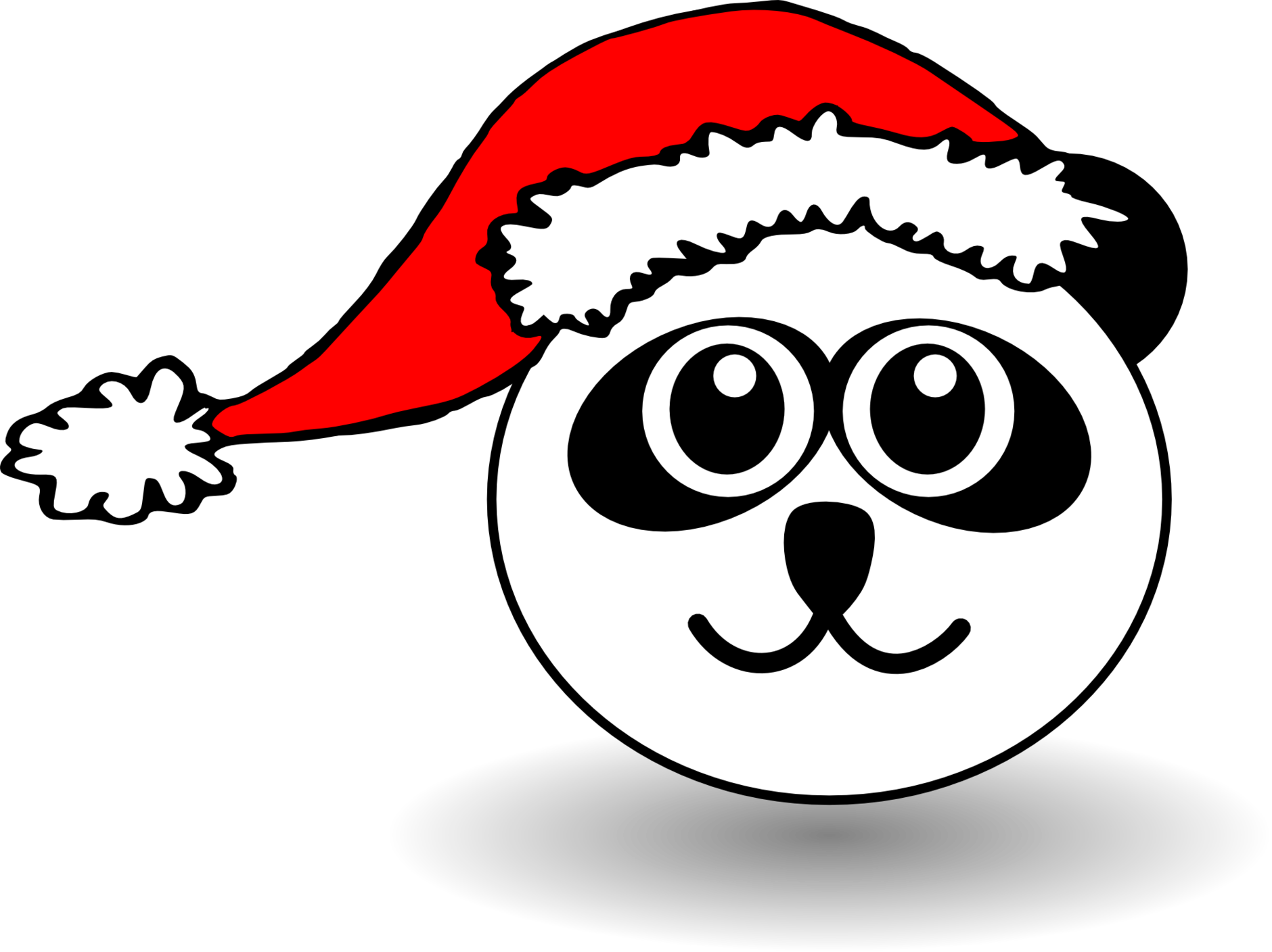 Download Panda Head Cartoon Santa Hat Black White Line Svg Clipart Free Clipart Best Clipart Best PSD Mockup Templates