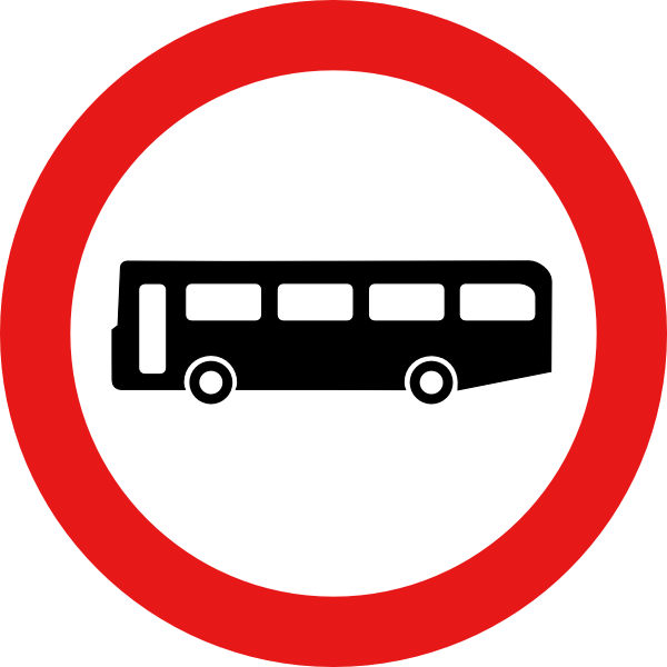 Bus Road Sign clip art Free Vector