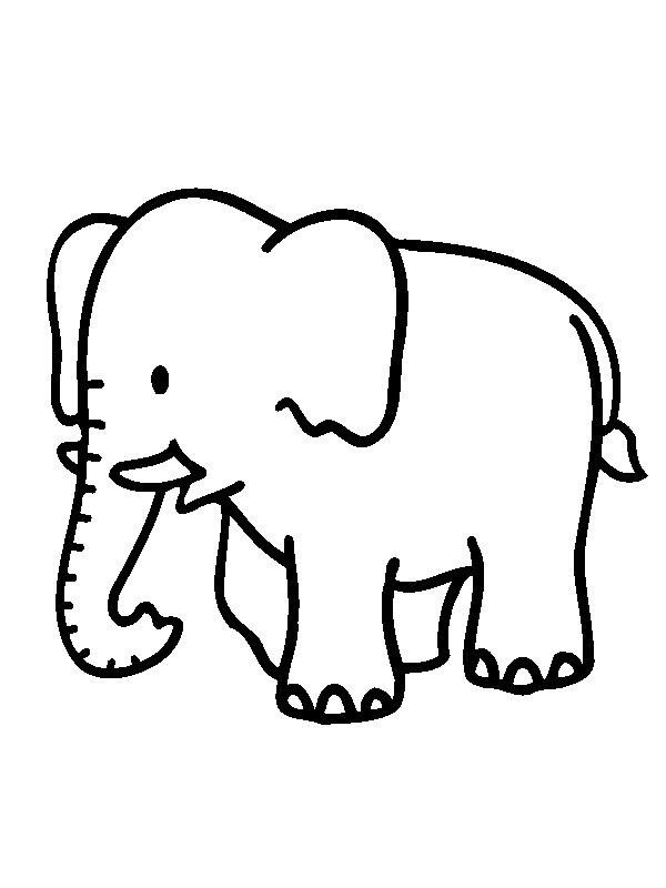 Elephant For Little Children Coloring Pages Free Printable ...