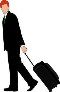 Business Travel Clipart Image - Blank Faced Businessman Traveling ...