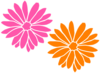 Orange And Pink Flowers clip art - vector clip art online, royalty ...