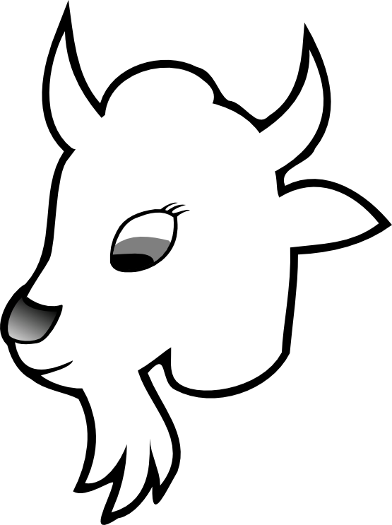 Clip Art: Goat 2 Line Art Goat Head Black White - ClipArt Best