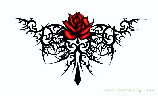 Tribal Tattoo With Roses X image - vector clip art online, royalty ...