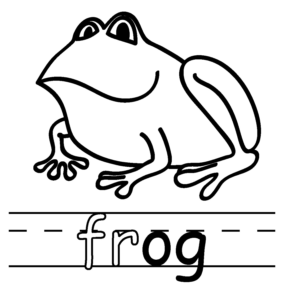 Clip Art: Basic Words: -og Phonics: Frog B&W