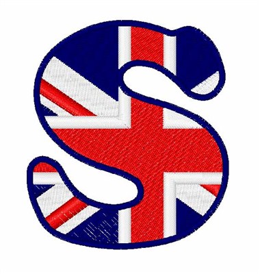 Hopscotch Embroidery Design: British Flag Font S 2.01 inches H x ...