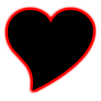 Pix For > Red Heart Outline Black