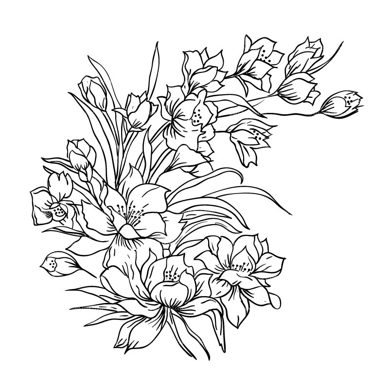 CLIPART FLOWER SKETCH | Royalty free vector design