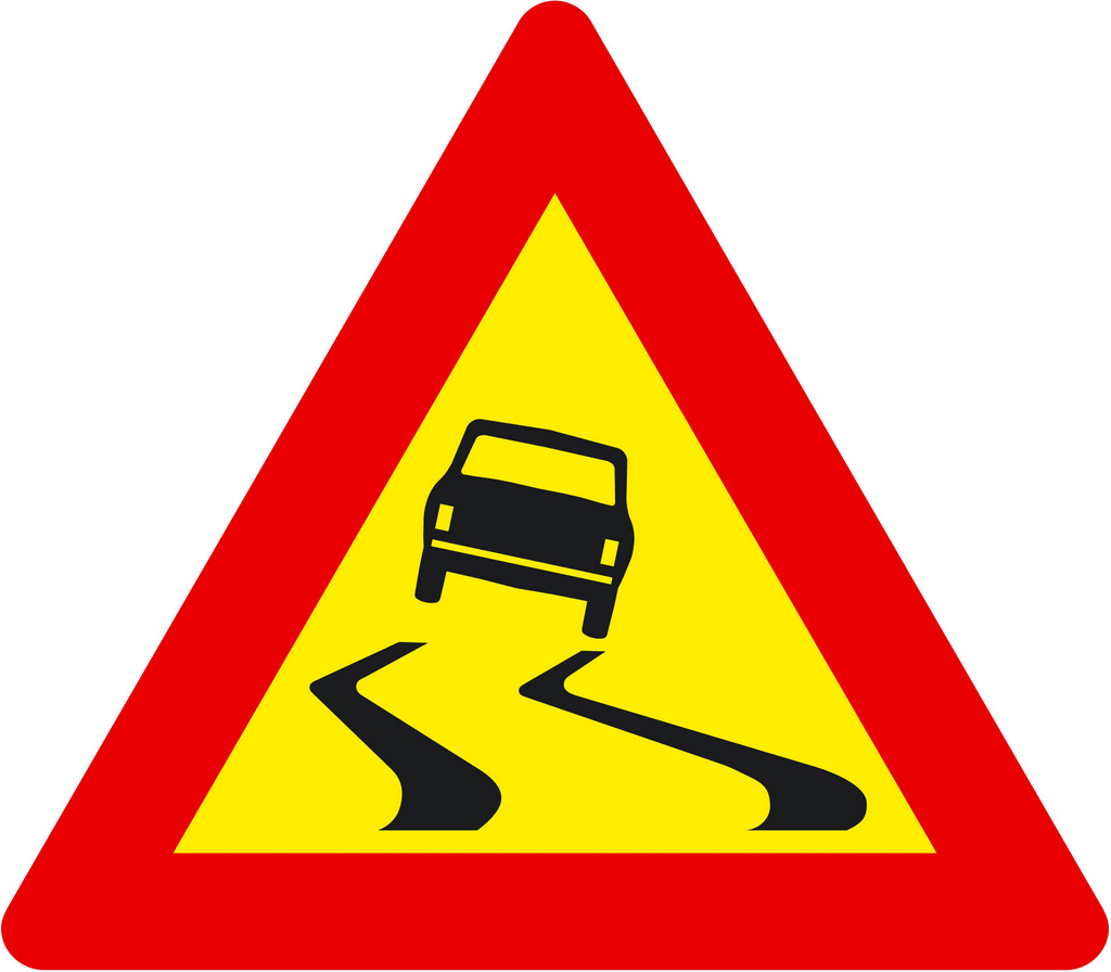 Slippery Road Sign - ClipArt Best