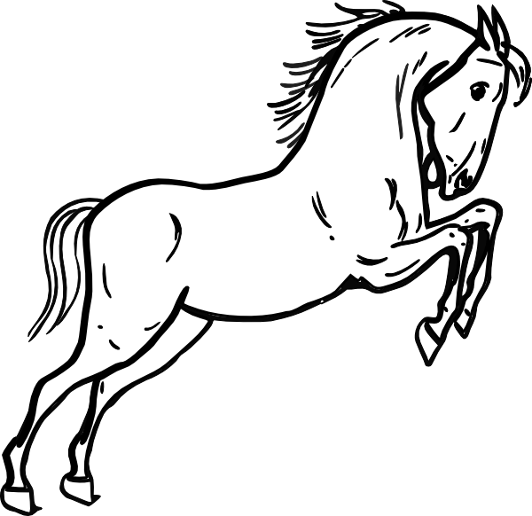 Jumping Horse Outline clip art Free Vector