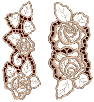 Advanced Embroidery Designs - Rose Lace Border Set.
