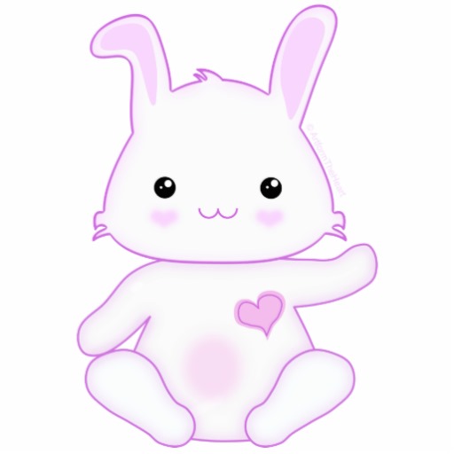 Cute Kawaii Bunny Rabbit Cut-out in Lilac Photo Cut Outs from Zazzle.